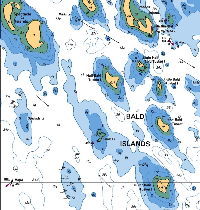 The Bald Tusket Islands (from Government Marine Chart 4244)