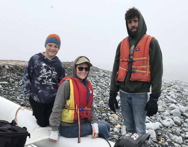 Orson, Ingrid, and Gavin - North Brother, NS, May 31, 2020 - Ted D'Eon photo