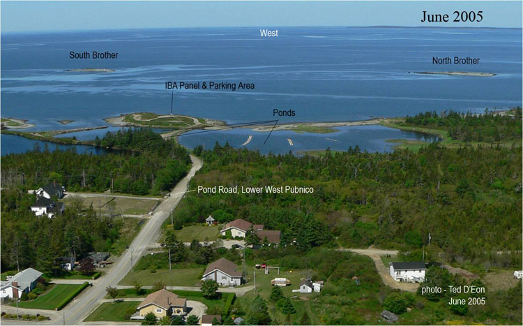 The Brothers as seen from Lower West Pubnico. (2005 Ted D'Eon photo)