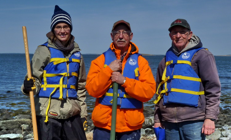 The crew: Hailey, Rémi, and Germain - N. Brother, April 17, 2014 - Ted D'Eon photo